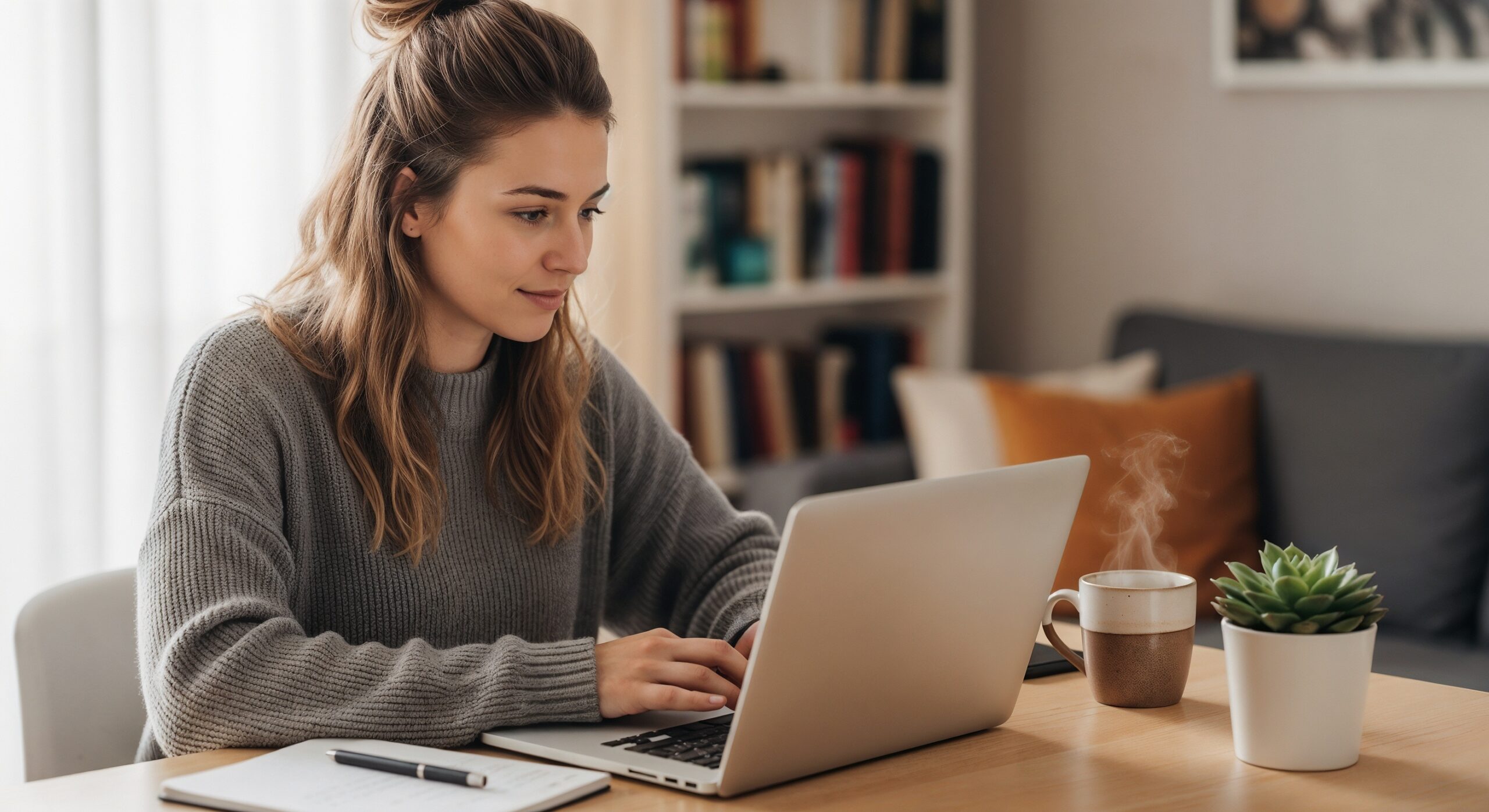 Student studying real estate materials on laptop